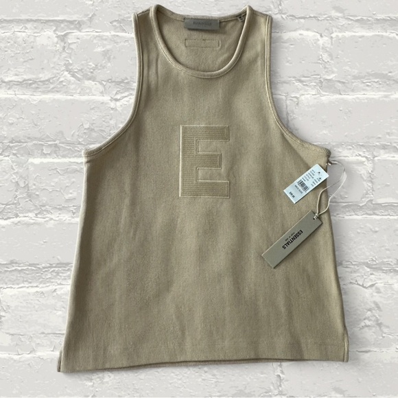 Fear of God Essentials Waffle Knit Tank Top in Beige - Picture 2 of 6